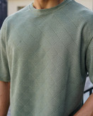 تی شرت یقه گرد لوزی آستین کوتاه جنس ویسکوز پنبه