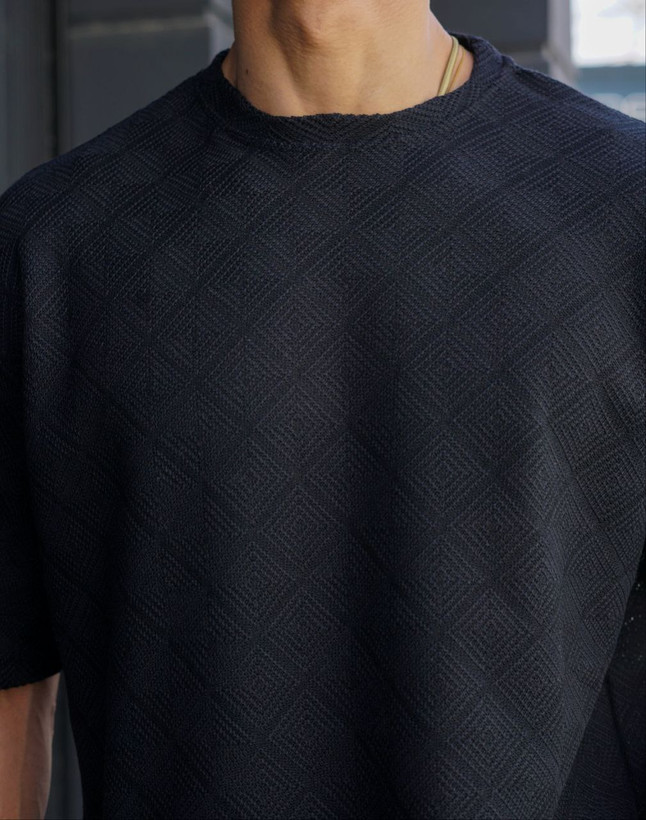 تی شرت یقه گرد لوزی آستین کوتاه جنس ویسکوز پنبه