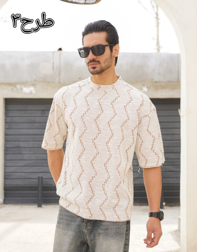 خرید عمده تیشرت یقه گرد بوکله طرح اسکاج با کیفیت بالا و قیمت مناسب