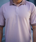 پولوشرت رنگ یاسی یقه دو دکمه بافت ظریف اکریل، مناسب برای خرید عمده لباس مردانه