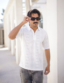 پخش و خرید عمده پولوشرت مردانه یقه نیمزیپ ,بافت ظریف طرح اسکاج