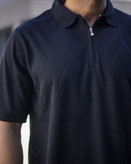 خرید عمده پولوشرت مشکی نیم زیپ بافت طرح فلش