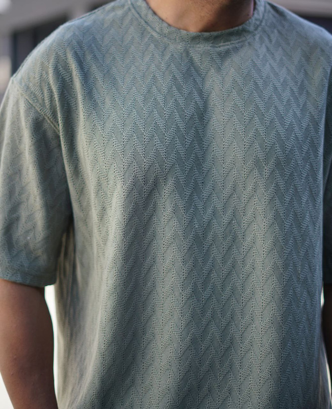 خرید عمده پولوشرت یقه گرد مردانه رنگ سبز زیتونی قواره لش"