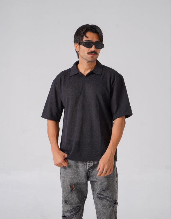 پولو شرت عمده جدید یقه شکاری اسپرت با پارچه اسلپ سوزنی پولو شرت مردانه اورسایز عمده با آستین سه ربع و تنخور عالی پولو شرت اسپرت جدید مناسب فروش عمده با سایزبندی L تا 3XL عکس پولو شرت یقه شکاری عمده با کیفیت تضمینی و رنگ بندی متنوع پولو شرت ترند مردانه عمده